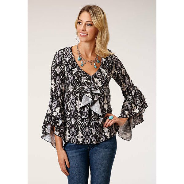 Women's Cute Blouse, by Roper-Long Sleeves-[Womens_Boutique]-[NFR]-[Rodeo_Fashion]-[Western_Style]-Calamity's LLC