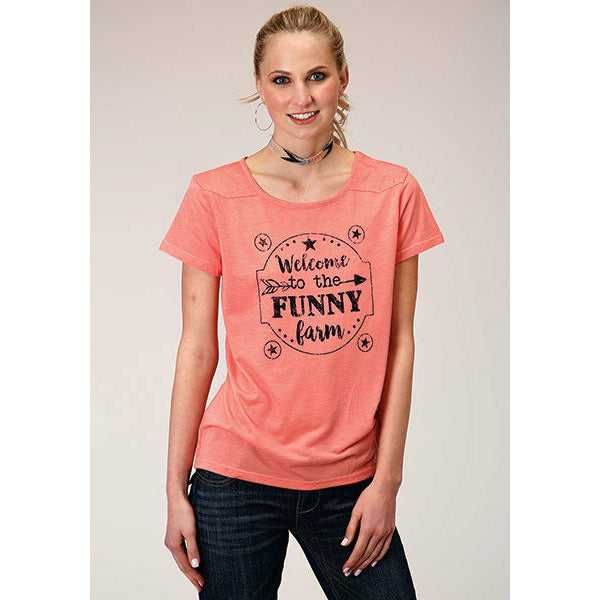 Roper Welcome to the Funny Farm Tshirt-Top-[Womens_Boutique]-[NFR]-[Rodeo_Fashion]-[Western_Style]-Calamity's LLC